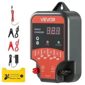 VEVOR Electric Fence Charger, 10kV 3J, AC DC Electric Fence Energizer with LED Indicator, 1.86 Miles Range, Powerful Plug-in Fences Charger, Prevents Wild Animals Intrusion for Livestock PoultrySummervibes