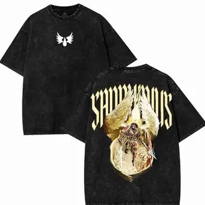 Sanguinius, Primarch of Blood Angels Legion WARHAMMER 40K Washed Unisex Graphic Tees, Casual Crewneck Short Sleeve Tee Men Gifts, Gift For Wargame Fan BED