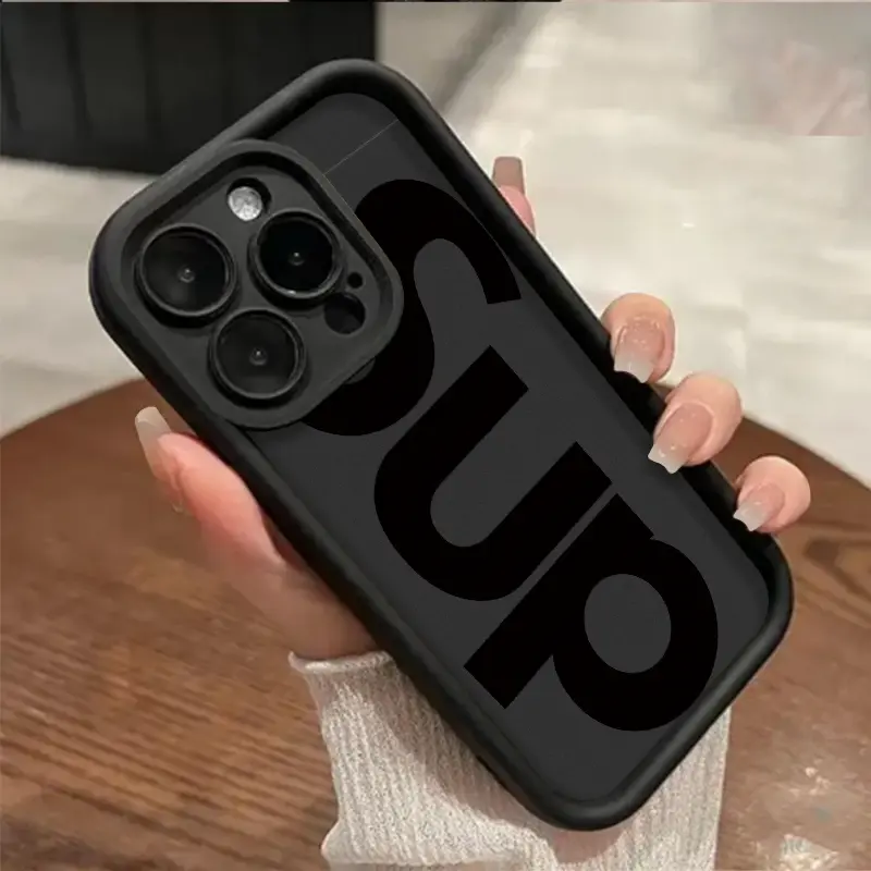 Creative Curved Geometric Art Soft TPU Phone Case Shockproof Anti Drop Protective Cover For 13 14 15 16 17 Pro Max Series