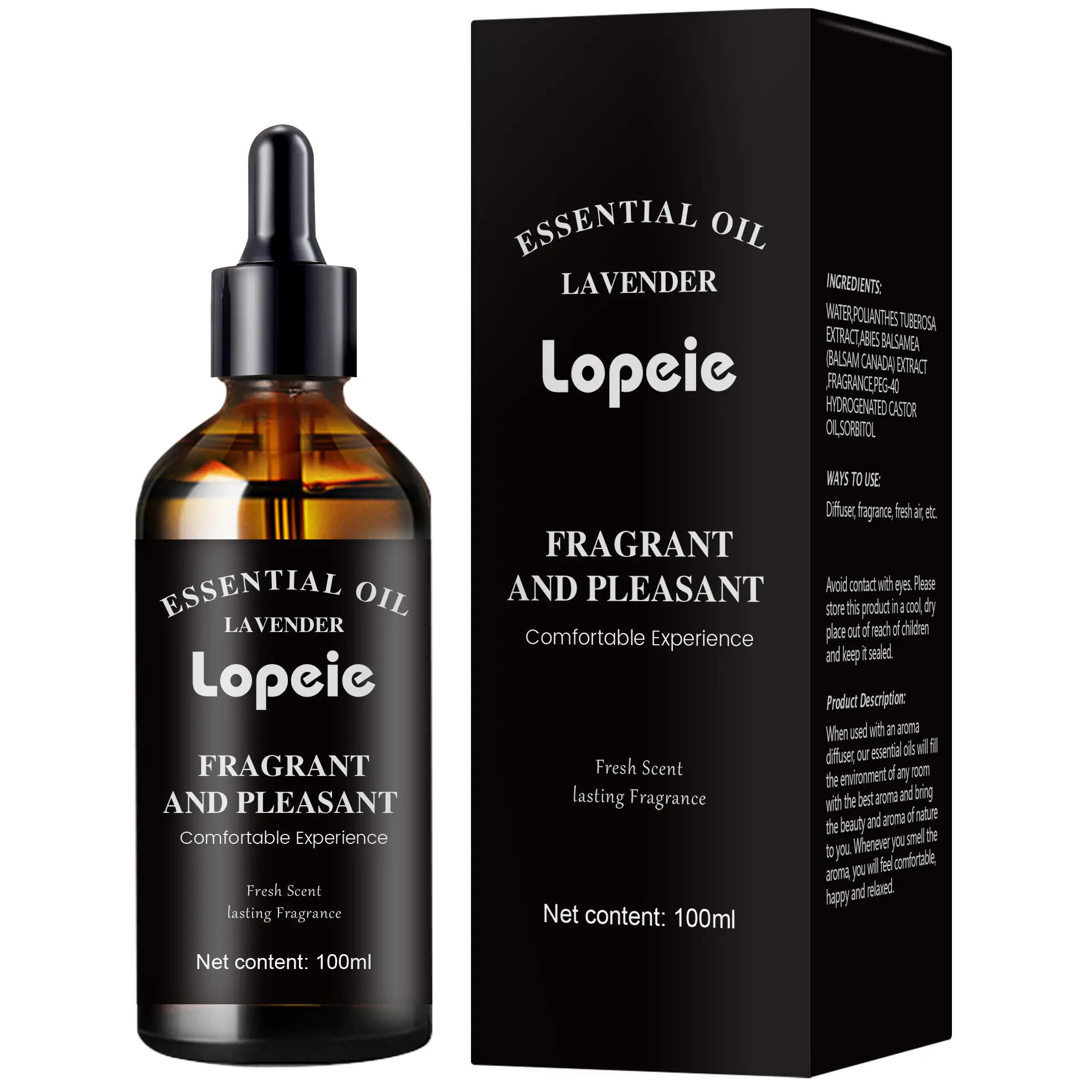 Lopeie Essential Oil, 100 ml 3.5 fl oz Bottles For Humidifiers，Home Care, Fragrance &  Natural Scented Essential Oil，Blend Lavender