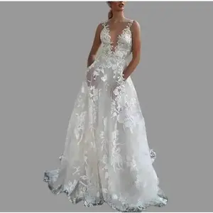 European and American women's clothing, fluffy skirt, lace bridal wedding dress, white camisole bridesmaid dress Womenswear, Sleeveless, Clothes