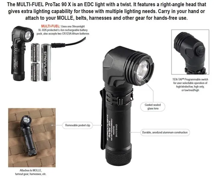 Streamlight STRE-88095 ProTac 90X USB - SL-B26 Battery Pack & Holster