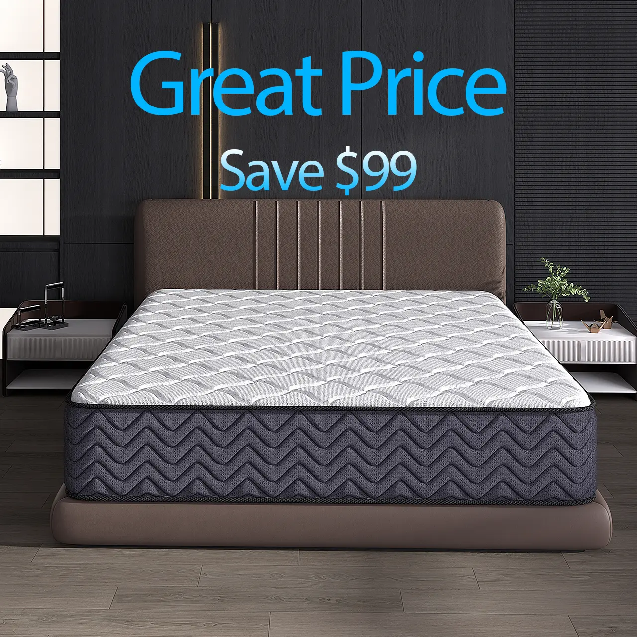 【Great Value】12 in Extra Thick High Quality Hybrid Mattress - Memory Foam-Spring, Medium Firmness, Lumbar Back Relief, Ergonomic Design - for Home Rooms, Hotels - Boxed Furniture Gift (Twin, Full, Queen, King Sizes), High Quality Mattress