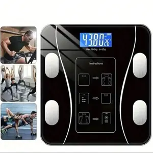 Rechargeable Smart Weight Scale, Wireless Bluetooth Connection To Mobile Phone Free APP, Body Management Multiple Data Monitoring, LED Display For Accurate Weighing, Human Body Weight Bathroom Scale.