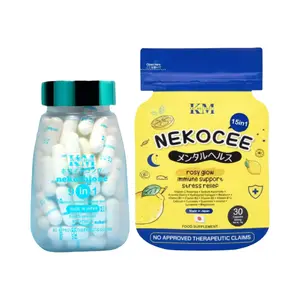 Herskin Nekothione Glutathione 9in1 & Nekocee - Anti-Aging, Moisturizing Supplement with L-Glutathione, Collagen, Hyaluronic Acid & Free Pouch