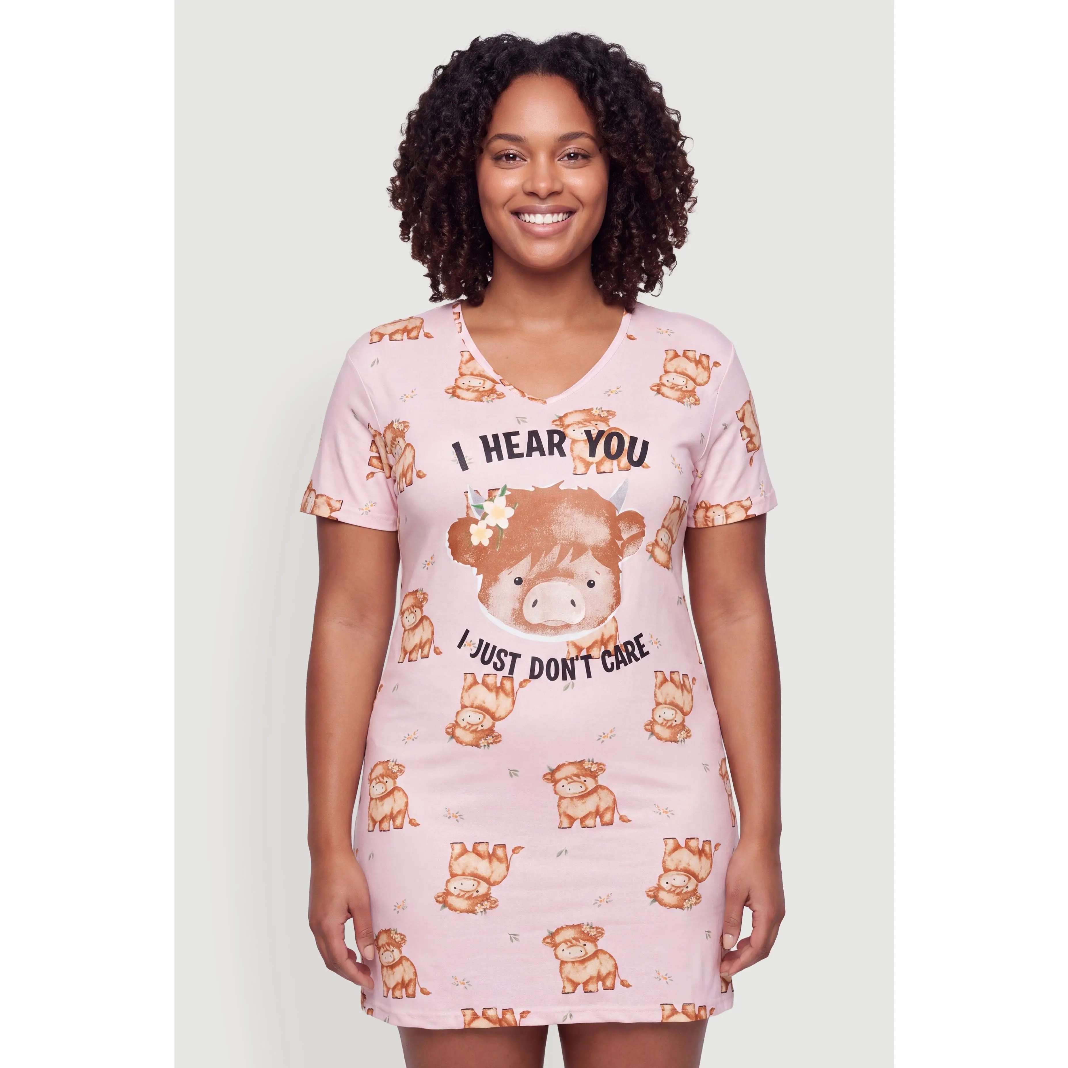Plus Size I Hear You I Just Dont Care Sleepshirt