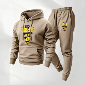 Men's Snake  Print Hooded Drawstring Sweatpants Set, Casual Two-Piece Set, Hoodie Paired with Sweatpants, Long-Sleeved Tracksuit for Autumn and Winter, Suitable for Indoor and Outdoor Activities, Men's Everyday Sportswear Set.
