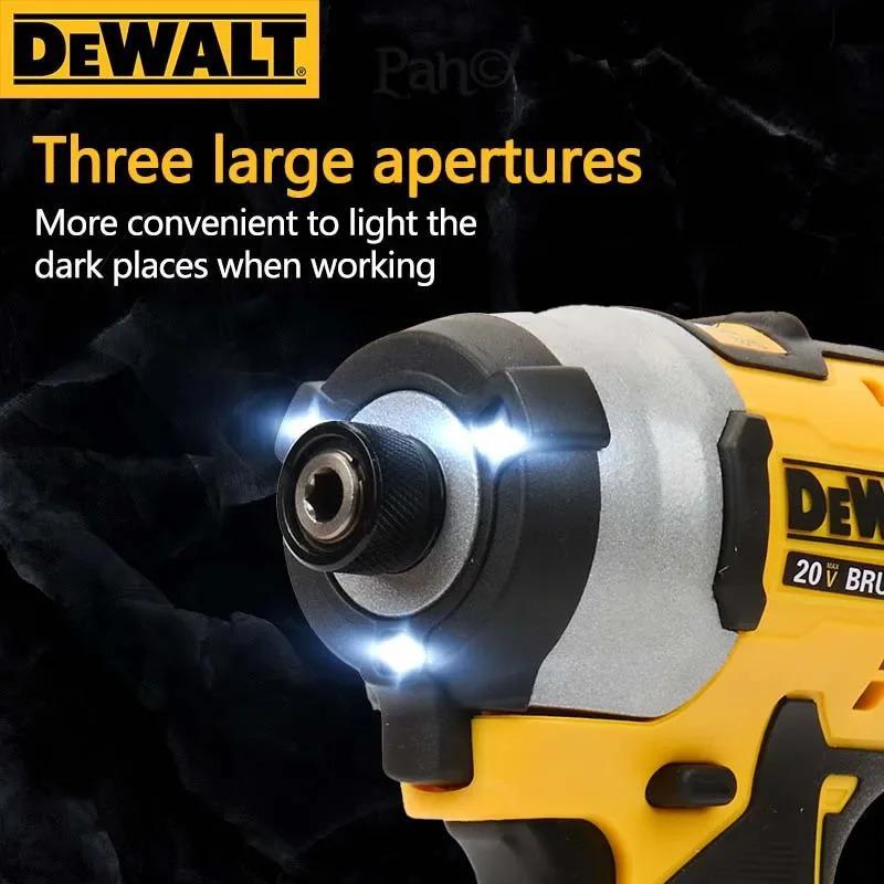 DEWALT DCF850 Brushless Cordless Electric Drill 20V Lithium Driver with Variable Speed LED Light & Right Angle Ratchet Wrench for Mechanics DIY Enthusiasts