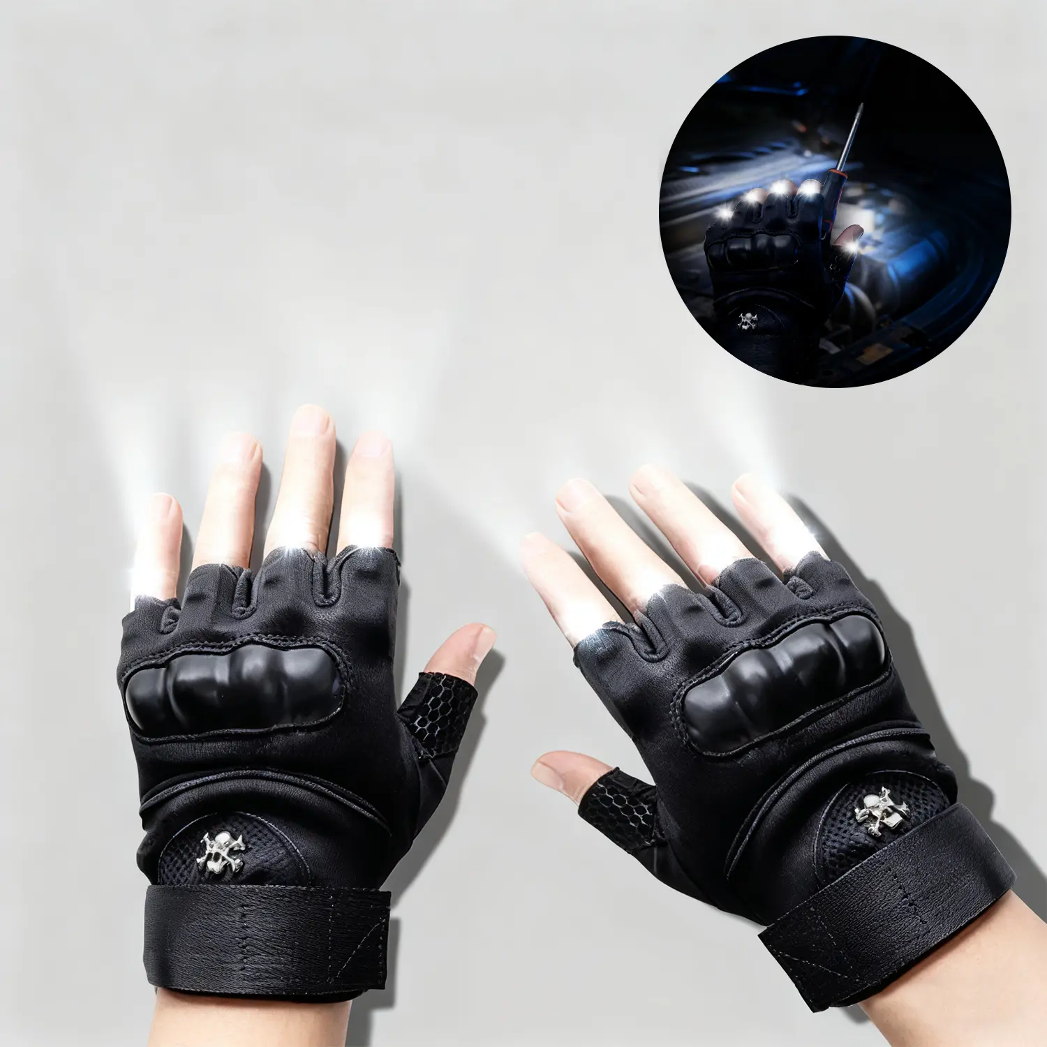 CENPIN LED Flashlight Gloves for Night Work & Outdoor Adventures | Adjustable, Comfortable Fit for Fishing, Camping, & Repairs | Perfect Valentine's/Father's Day Gift