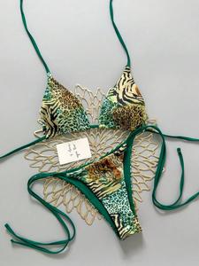 2026 Sexy Vintage Leopard Print Pattern Bikini 2 Pieces Set For Women Bikini Swimsuits