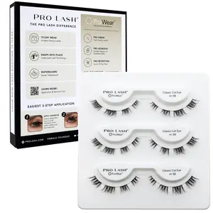 Pro Lash No. 08 ProWear Professionally Styled Lash Clusters - Seamless, Lightweight Lashes - 10+ Day Cluster Eyelash Extensions - Waterproof Lashes Clusters - 3 Sets - Classic Cat Eye No. 08 Black