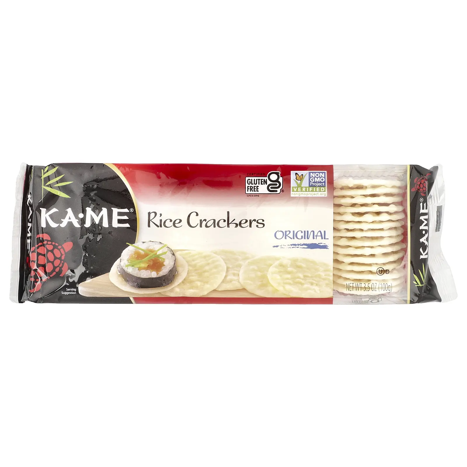 KA-ME Rice Crackers, Original, 3.5 oz (100 g)