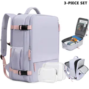 Simple Multi-Compartment Business Laptop Travel Bag Lightweight Zipper Luggage Backpack Preppy Large-Capacity Men's & Women's Casual Computer Backpack for High School Middle School & College Students