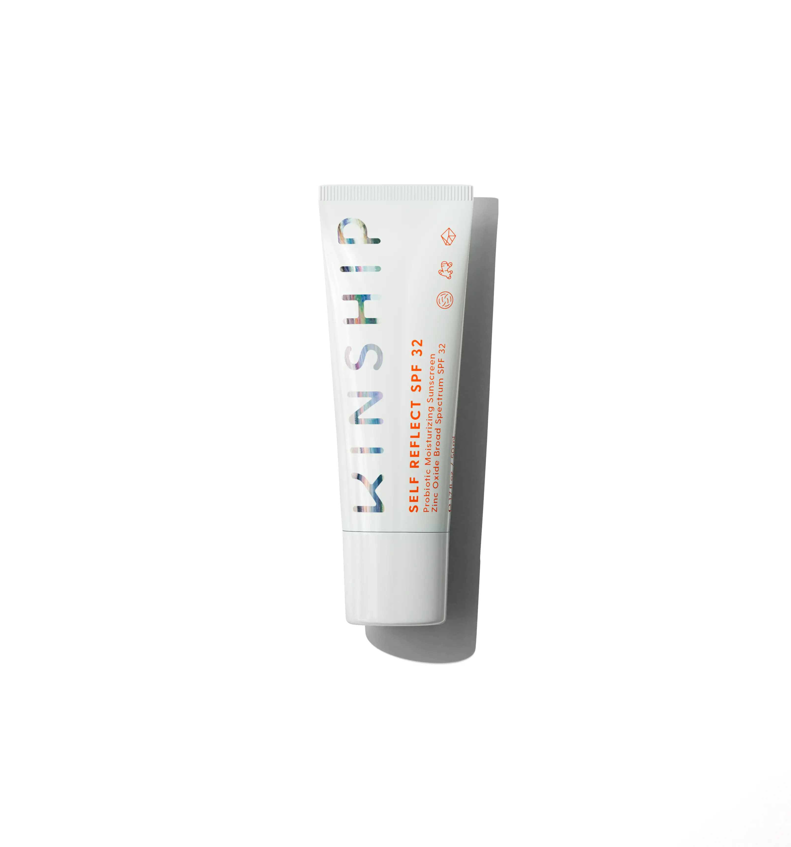 Kinship Self Reflect Probiotic Moisturizing Mineral Sunscreen SPF 32 - For Face - Lightweight 100% Mineral SPF for Sensitive Skin - Sheer Zinc Oxide Sunblock - Clean & Reef Safe - Vegan, Natural, Skincare Moisturizer Hydrating