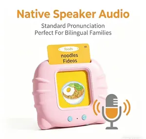 KIDGENIUS Bilingual Interactive Flashcards - 224 Spanish & English Cards, Montessori Toys, Speech Therapy Friendly, Portable Language Development Toy for Toddlers, Preschool Literacy & Holiday Gift