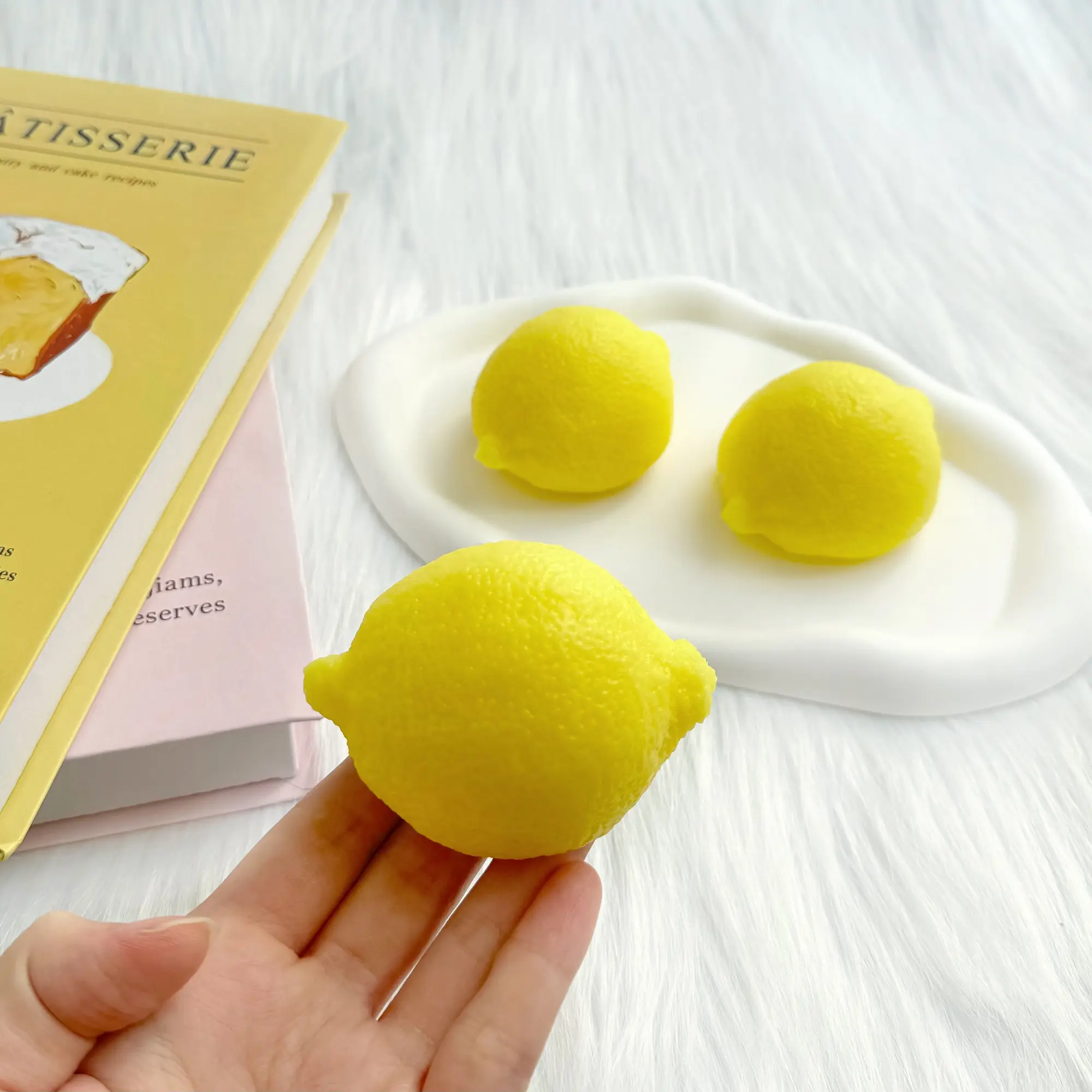 Lemon Taba Silicone Squishy Toy - Classic Squish Texture Fidget Decompression Ball, Relaxing ASMR Oddly Satisfying Sensory Toy, Holiday Party Gift [108g] Squishies