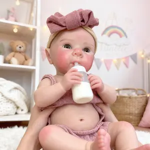 12.99-inch Open Mouth Betty Silicone Reborn Doll, handmade with exquisite painted details.Made of full soft solid silicone body with lifelike design, perfect as family and holiday gifts.