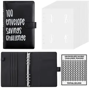 100 Envelopes Money Saving Challenge - Money Saving Binder, Savings Book with Cash Envelopes Easy and Fun Way to Save $5,050, 100 Envelope Challenge Binder for Budgeting Money Saving