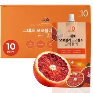 Korean Food Low Calories Squeeze Konjac Jelly Moro Blood Orange Flavor, Fish Collagen, Vitamin, Zero Sugar, Chewier Texture