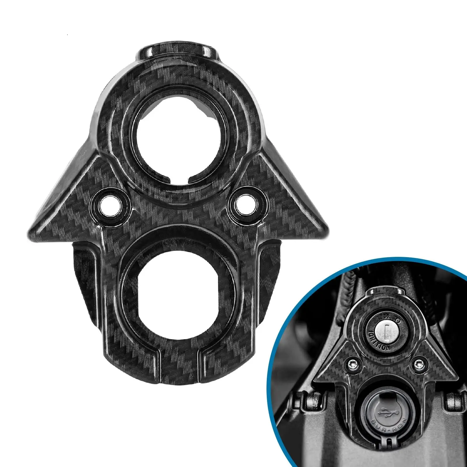 Ignition Key Switch Cover for Sur Ron X/Sur Ron S/Sur Ron LBX/Segway X160/Segway X260 Key Set Ignition Lock Cylinder Cover, Imitation Carbon Fiber Switch Key Ring Cover Trim for Sur Ron X S LBX/ Segway X260 X160, Easy Installation, Gift