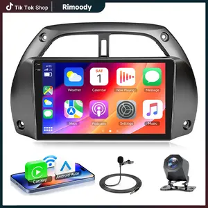 Rimoody 4-Core 4G+64G Android 15 Car Radio for Toyota RAV4 2001-2006, 9'' Incell Screen Stereo with Wireless CarPlay Adapter, Android Auto, Mirrorlink, GPS, WiFi, Bluetooth 5.0, FM/RDS, 32-Band EQ, SWC, Backup Camera, Father's Day Gift
