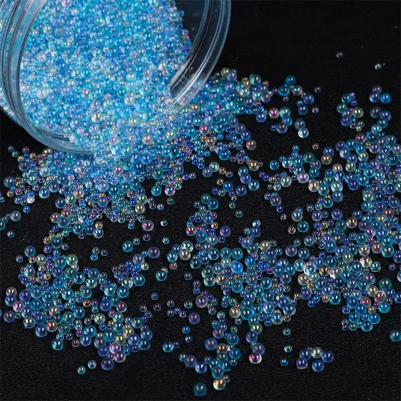 0.4mm-3mm color mini bubble manicure beads-round pearl beads and rhinestones of various sizes, resin filling materials, suitable for resin crafts rocking cards, very suitable for beach and coastal projects bubble artworks, Decoration, Diy Rhinestone