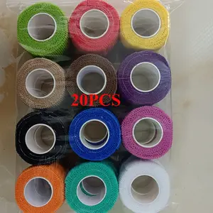 20-Pack Elastic Cohesive Sports Bandages –Self-Adhesive Wrap for Ankles, Wrists, Knees & Elbows, Durable Non-Woven Support Tape for Soccer, Basketball & Outdoor Activities, Vet & Human Use