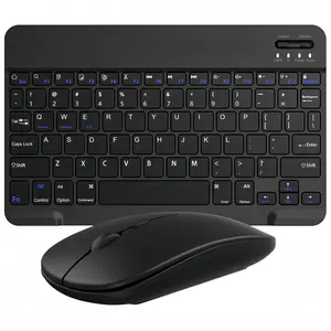 Wireless Keyboard & Mouse Set, Rechargeable Bluetooth Keyboard with Long Battery Life, Ultra Slim Quiet Bluetooth Keyboard with Mouse,Lightweight Slim Combo for Tablet, Phone, Laptop, School, Work, Travel