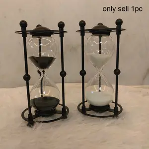 1pc 15-Minute Hourglass Timer, a Unique Metal Sand Timer Decor Suitable for Living Rooms, Home Offices, Or As a Gift