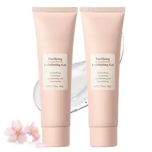 2x Purifying Exfoliating Gel, Facial Exfoliator Cleanser, Natural Exfoliating Gel Purifying Cream, Deep Cleansing Face and Body Exfoliator Scrub for All Skin (2 Pcs)