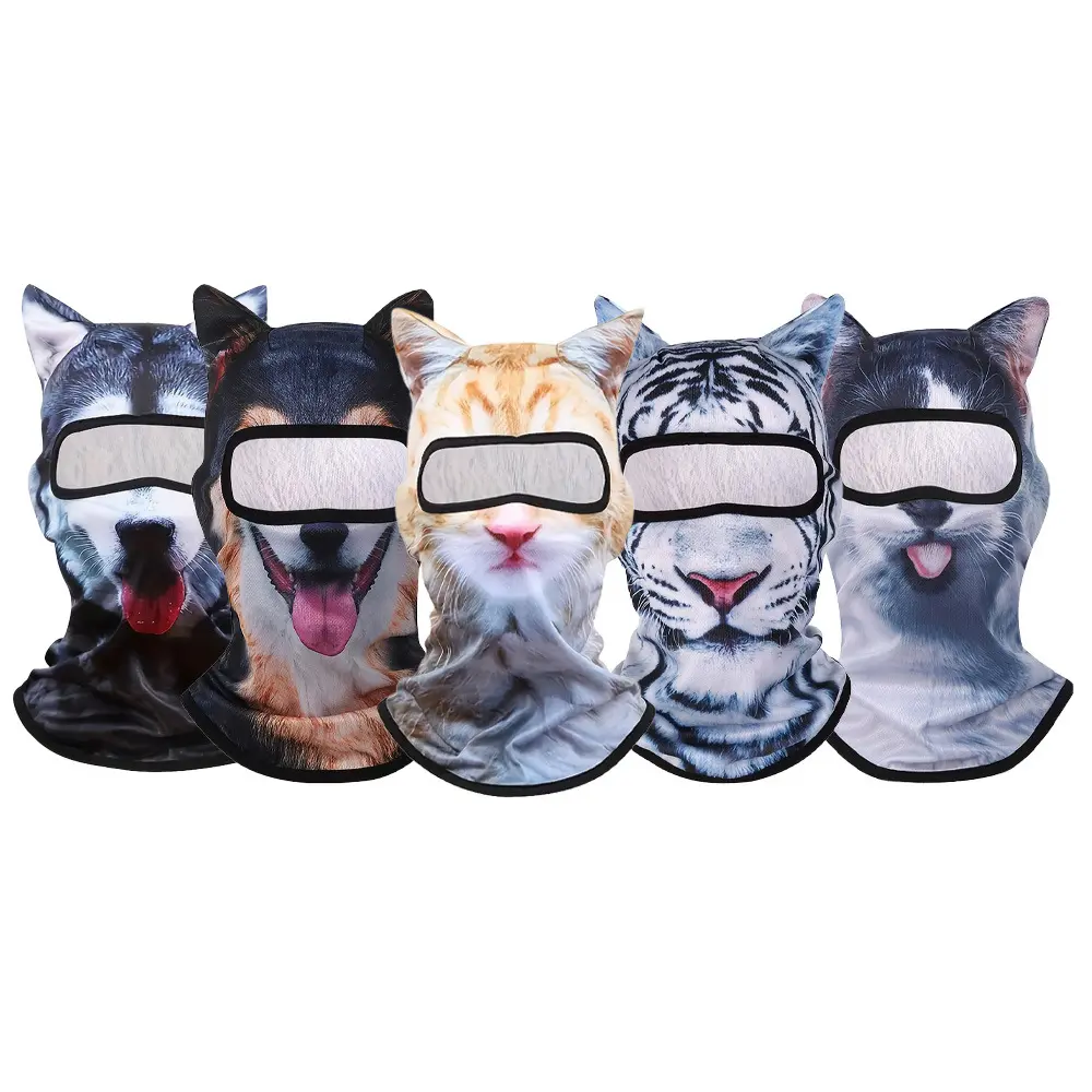 3D Cat Ski Balaclava Sheisty Face Mask with Ears Cute Animal Ski Mask Suitable for Festivals Raves Party Outdoor Activities