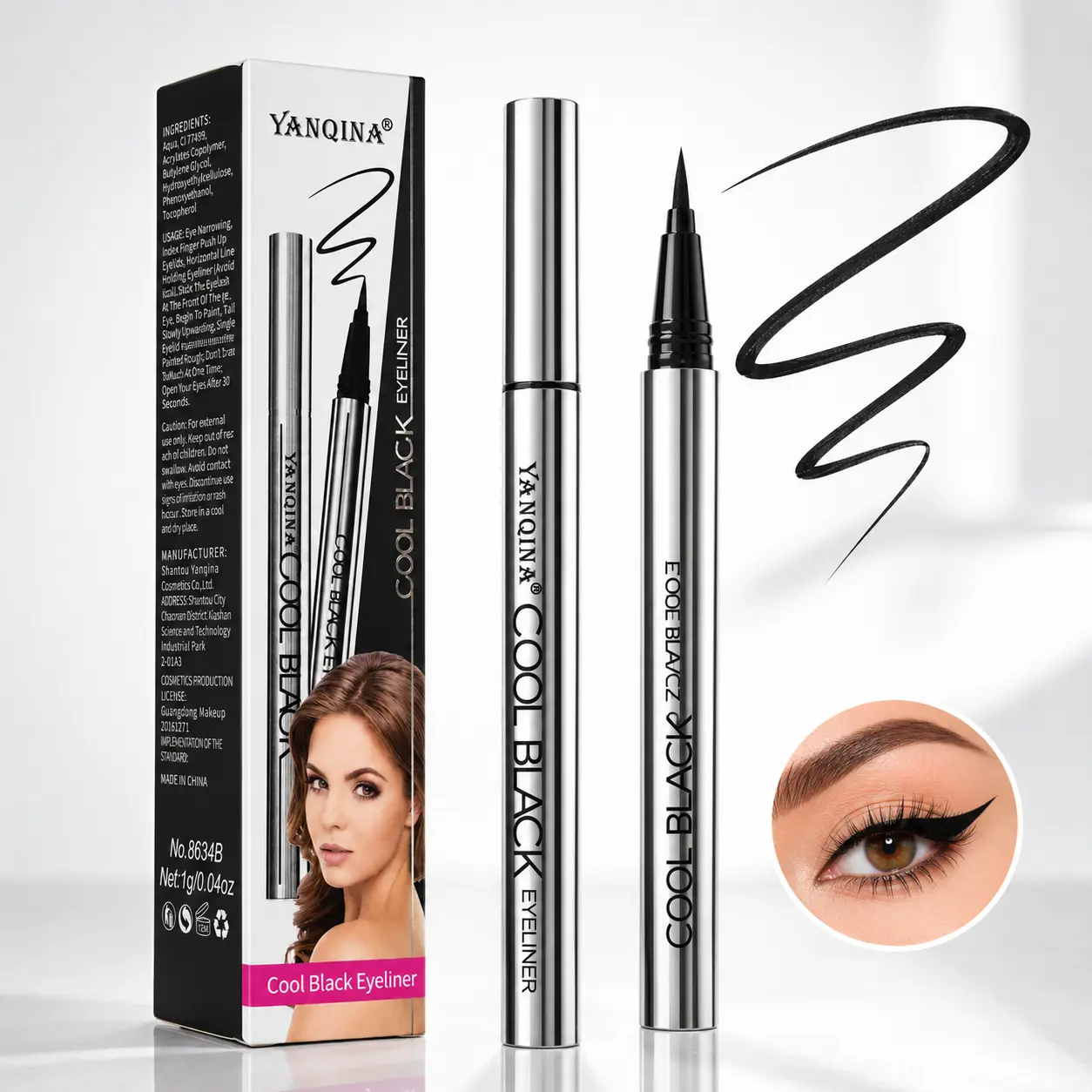 Waterproof Liquid Eyeliner Pen with Fine Precision Tip, Highly Pigmented Film-Forming Formula, Smudge-Proof Long-Wearing, Smooth Glide for Thin & Bold Lines, Beginner-Friendly for Daily & Party Use yeliner