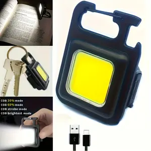 New USB Rechargeable COB Work Light, Portable Multifunctional Flashlight Keychain Light, Outdoor Mini Lamp
