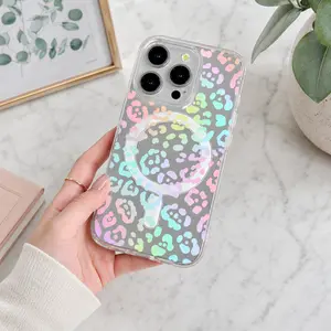 Leopard Print Clear MagSafe Protective Casing, Slim Magnetic Shockproof Phone Cover with Protection, Multi-Model Fit for iPhone 17 ProMax, 17 Air, 16 Plus, 15, 14, 13, 12, 11 - Handheld Mobile Phone Accessory (HMG37)