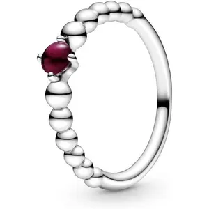 PANDORA January Dark Red Beaded Ring 198867C08-52