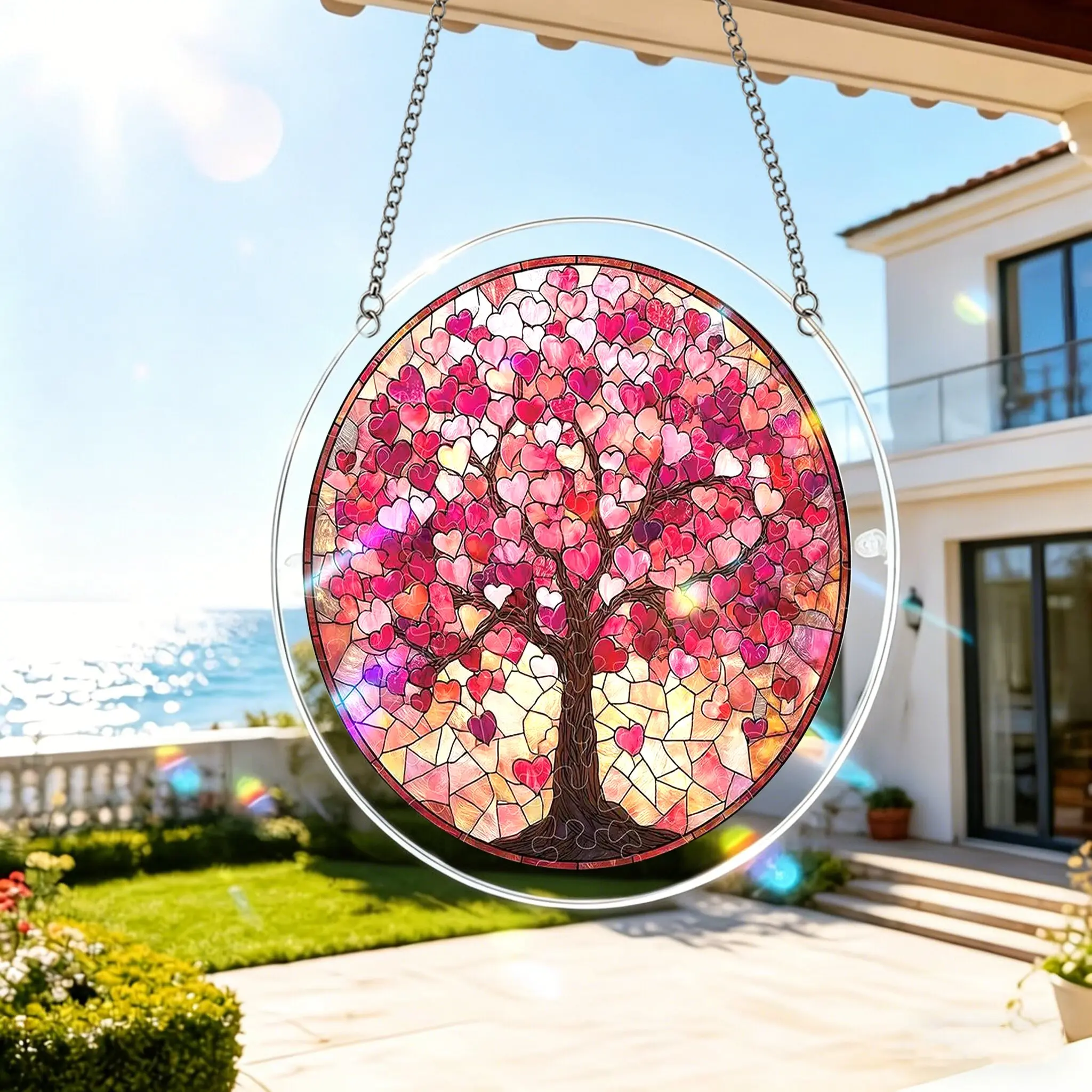 Acrylic puzzle, sunlight trap window decoration, 83 pieces 20cm, sunlight trap acrylic puzzle, creative handmade DIY door and window decoration gift, garden decoration, birthday gift, courtyard, garden, home decoration