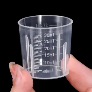 20 PCS 30ml Plastic Measuring Cups Transparent Dual Scales for Kitchen Lab Cooking Home Crafts Accurate Stackable Safe Durable