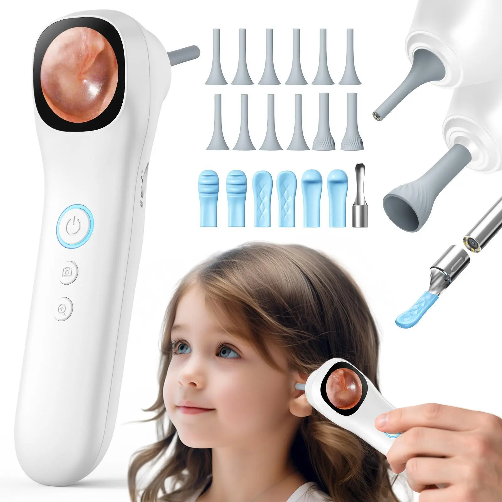 5-in-1 Visual Ear Cleaner with IPS Screen, 1080P HD Ear Camera with Light, Multi-Purpose Home Care Tool for Ear Nose Skin & Mouth, Earwax Removal Tool with 12 Soft Tips, Safe for Kids Adults & Pets