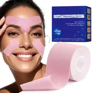 Face Tape for Wrinkles Overnight, All in One Hypoallergenic Stretchy Comfort Kinesiology Tape For Face Facial Forehead |   Smile Lines |   Neck |   Double Chin Tighten and Smooth Wrinkle 5cm*5M