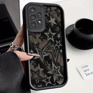 Phone Case - Retro Star Personalized Pattern Phone Case for Galaxy A05S/A13/A14/A15/A23/A24/A25/A32/A33/A34/A35/A52/A53/A54/A55/S20/S21 FE/S22 Ultra/S23/S23 Ultra/S24/S24 FE/S24 Plus/S24 Ultra, Drop-Proof And Durable, Stylis  Compatible with iPhone 17 Air