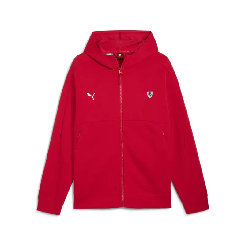 PUMA Mens Scuderia Ferrari Style Sweat Jacket Athletic Outerwear Casual - Red
