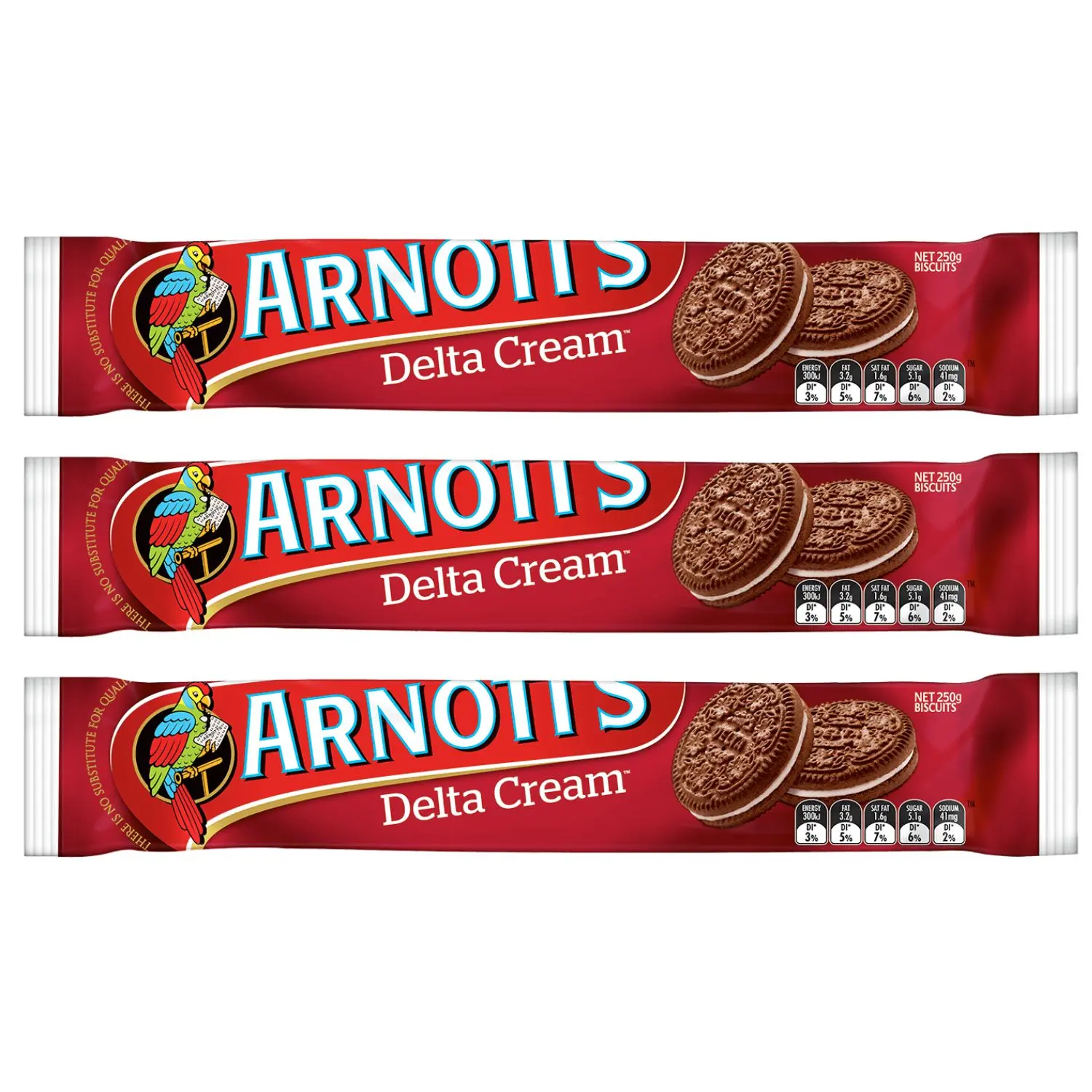 Delta Cream Biscuits (Value Pack Of 3 x 250g EA) A unique, delicious sweet experience, Aussie made & loved " Scrumptious Cream "