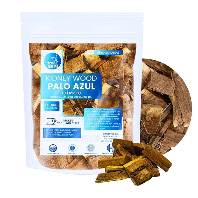 Yerbero Palo Azul 1 lb (453 g) Herbal Loose Tea | Wildcrafted Kidneywood Blue Stick Tea | All Natural, Non GMO Herbal Infusion | Makes 160 Plus Cups