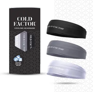 COLD FACTOR Cooling Headband Combo-Pack - Instant Chill & Sweatproof, No-Drip Fit for Enhanced Performance, Sweat-Wicking, Reusable & Machine Washable