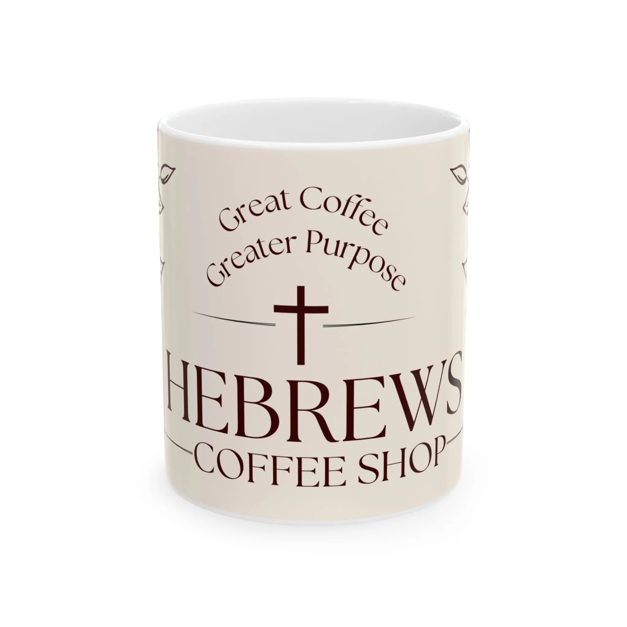Hebrews Coffee Shop Christian Cross Floral Mug | Faith Coffee Cup