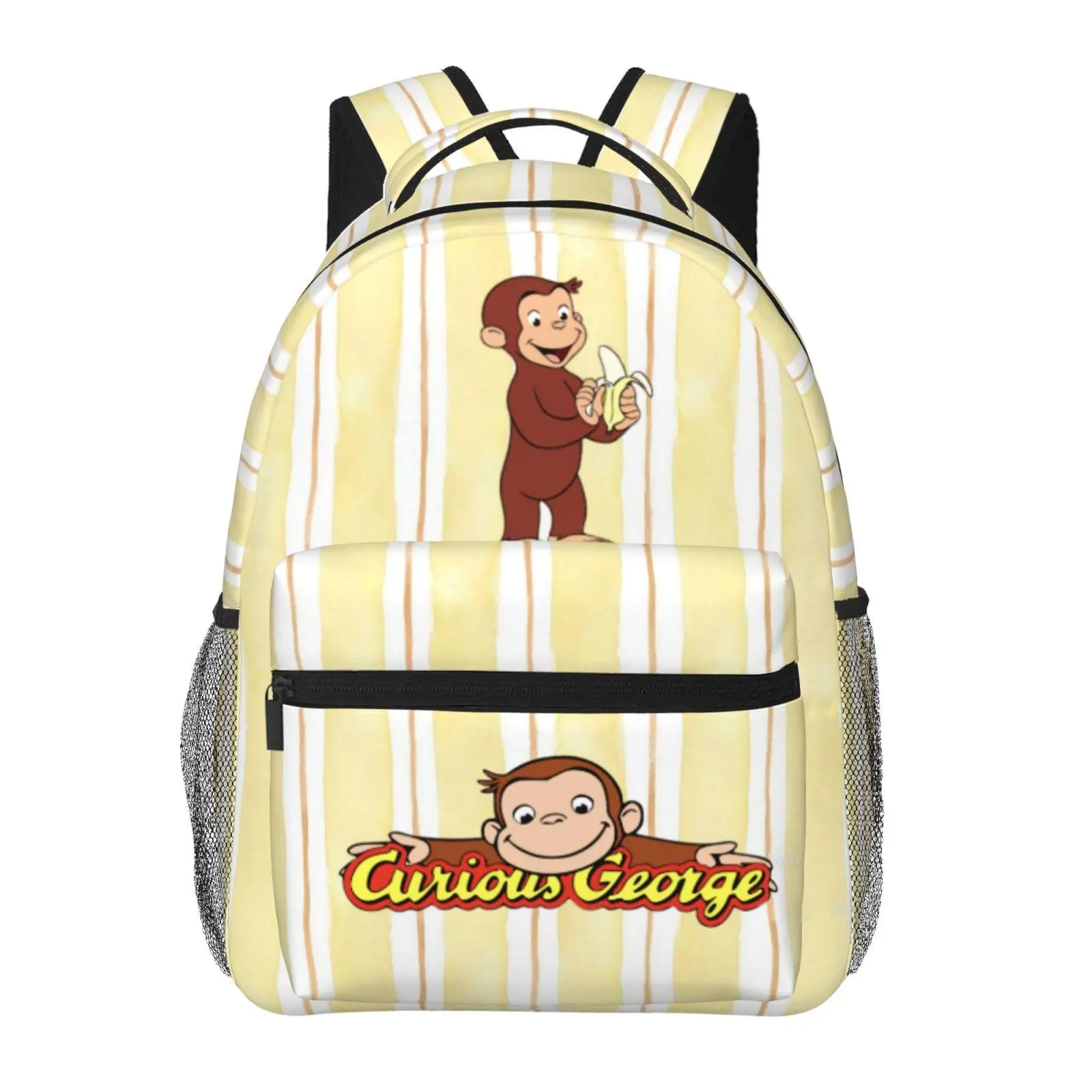 Curious george Minimalist Kids School Backpack Curious george toys Easy-to-Clean Daypack Curious george stuffed animal Versatile Holiday Gift with Multiple Storage Compartments