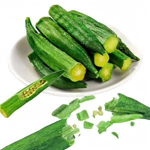 Okra Chips Freeze Dried Vegetables  Crunchy Dehydrated Okra Crisp, Sea Salt Flavor Chinese Snacks, Resealable Bag (4.41 Oz)