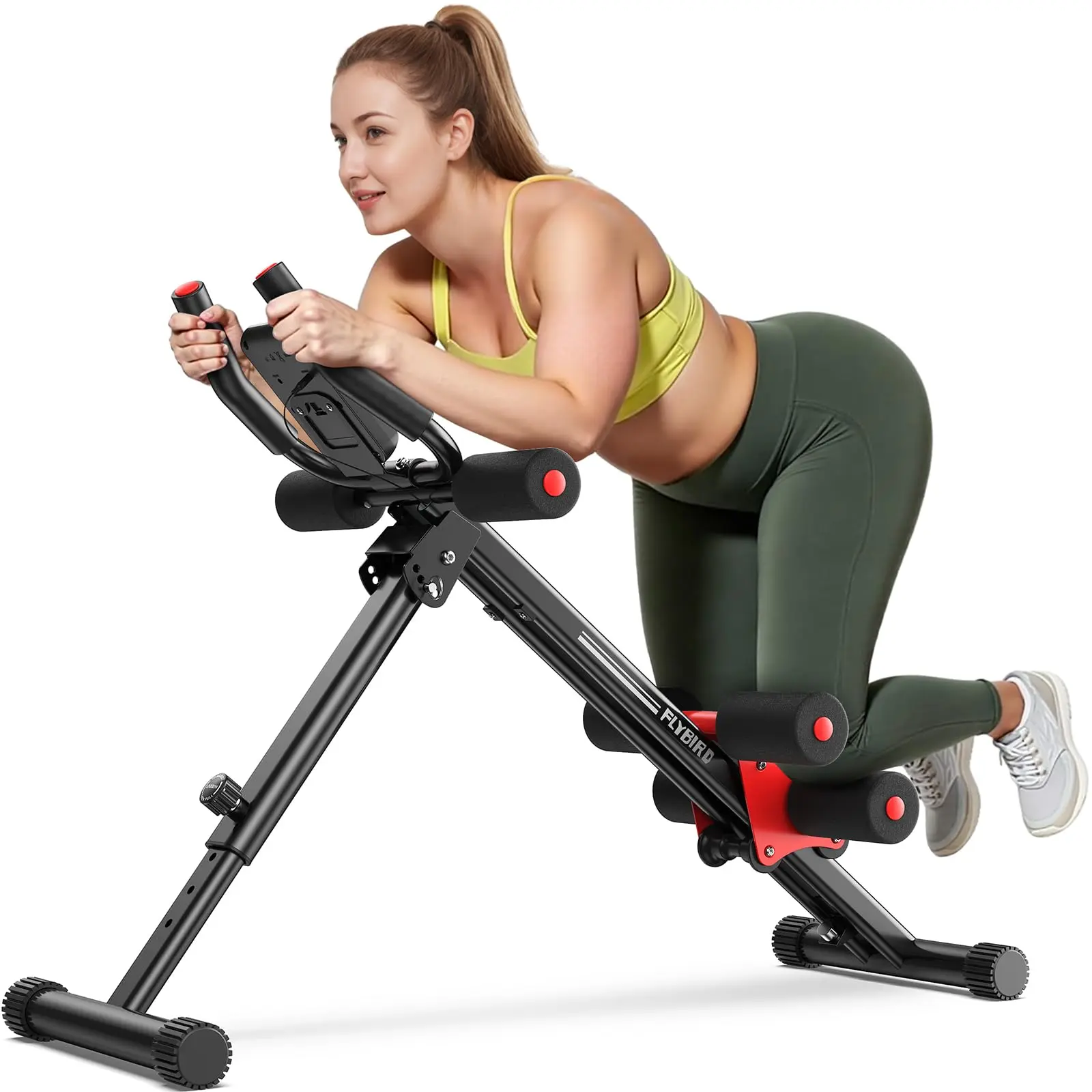 FLYBIRD Foldable Ab Machine - Adjustable Multifunctional Abdominal Core Trainer, Tummy Exercise Equipment, At Home Gym Equipment for Beginners, Body Shaping Full Body Strength Training,summerwins