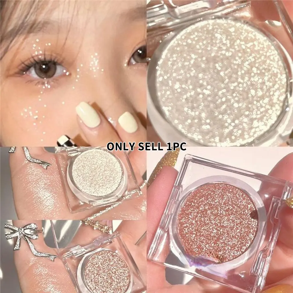 [Monochrome Eye Shadow] Long-lasting Monochrome Eye Shadow | Sparkling and Dynamic, Multi-purpose Delicate Non-fading Eye Shadow Highlighter, Silvery and Golden Sequin Large Capacity Glitter Shimmer Eyeshadow Glitter Beauty