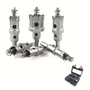 6 Pcs TCT Carbide Hole Saw kit,5/8"-1-3/8"Metal Hole Saw Set,Concrete Hole Saw kit,Suitable for Stainless Steel, Iron, Alloy Steel, Carbon Steel, Aluminum Alloy, Copper, Plastic